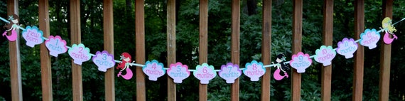 Little Mermaid 1st Year Photo Banner ONEder the Sea Birthday Decoration 12 month Milestones Picture Banner Customize Skin Tone Hair Color Il_570xn