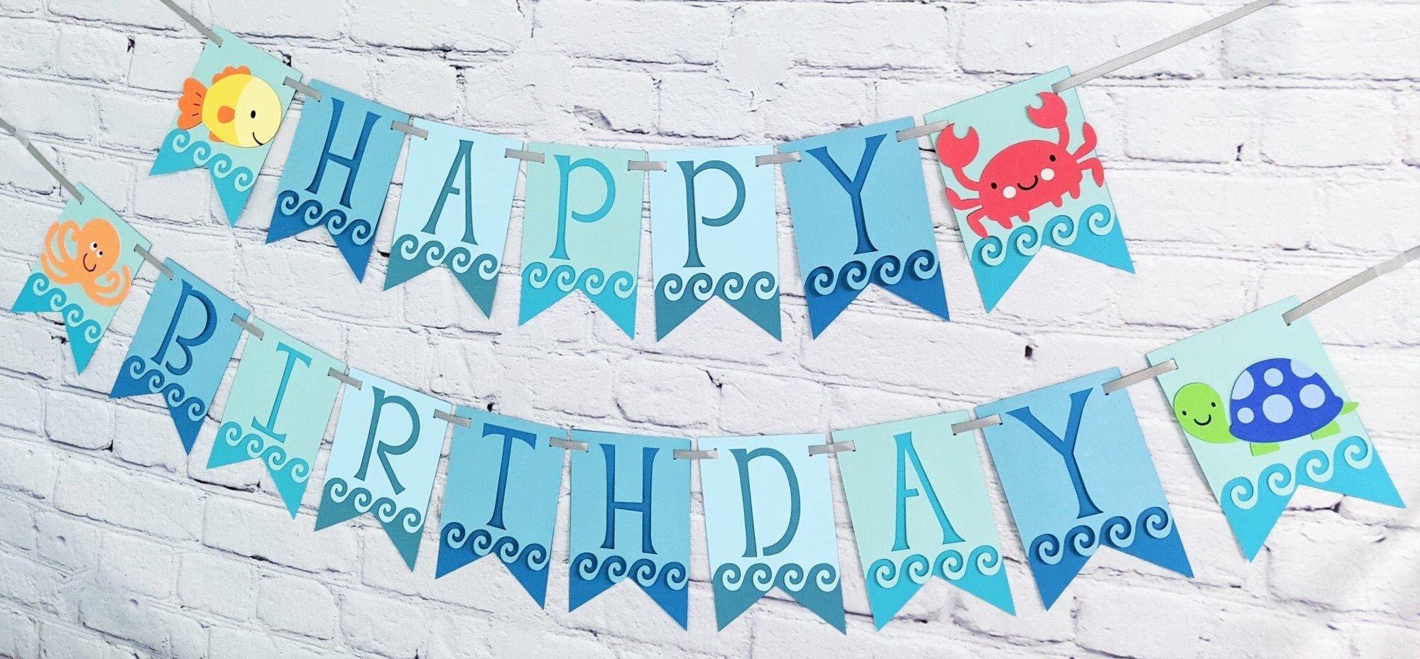 Oneder the Sea Animal Birthday Banner Under the  Ocean First Party De…