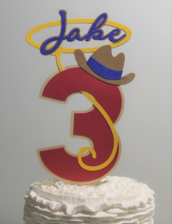 Personalized Cowboy Cake Topper 1st Rodeo Round up Smash Cake 