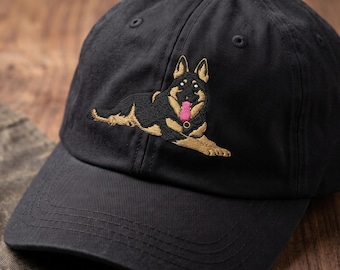 Embroidered German Shepherd Baseball Dad Hat: Alsatian Dog Logo Cotton Cap