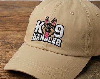 Gestickte K9 Handler Dad Mütze: Schäferhund Emblem, Geschenk für Hundetrainerin oder Polizei