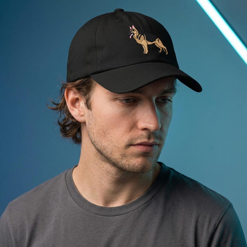Gorra de pastor alemán bordada: postura de exhibición canina, regalo para amantes, dueños, entrenadores y cuidadores de pastores alemanes. imagen 5