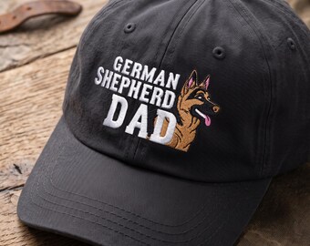 Embroidered German Shepherd Dad Baseball Hat: Soft Cotton Cap