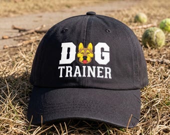 Embroidered Dog Trainer Baseball Hat:  Funny Dog Logo, Schutzhund Gear, Agility Cap
