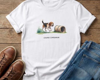 Dog Agility Tee - Course Conqueror | Beagle Graphic T-Shirt, Wearable Art for Dog Lovers