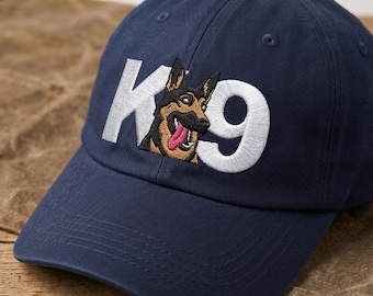 Bestickte K9 Schäferhund Baseballmütze: Trainer Law Enforcement Cap