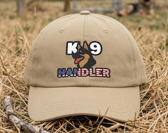 Embroidered Patriotic K9 Handler Hat: German Shepherd Logo, Gift For Dog Trainers, Police Unit