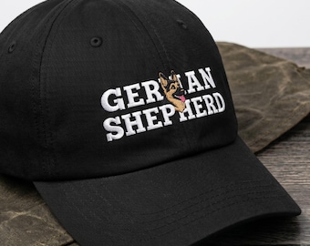 Embroidered German Shepherd Face Baseball Hat: Gift For GSD Lovers, Trainers, Owners, IGP