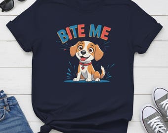 Bite Me Dog T-Shirt, Funny Dog Trainer Gift, Unisex Cotton Tee