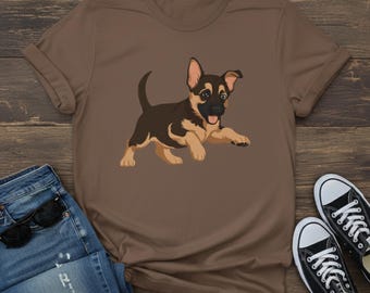 German Shepherd Puppy T-Shirt: Comfort Colors Dog Lover Tee