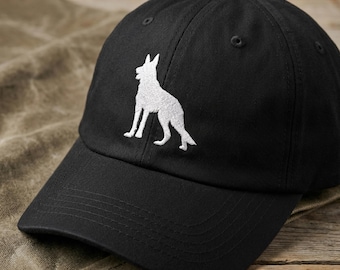 Embroidered German Shepherd Silhouette Baseball Hat: Gift For Dog Lovers, Trainers, K9 Handlers