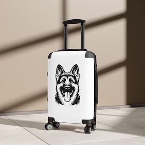Maleta con ruedas para amantes de los perros con diseño de pastor alemán