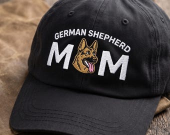 Embroidered German Shepherd Mom Baseball Hat: Soft Cotton Cap