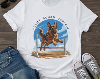 Agility Squad Captain German Shepherd T-Shirt: Unisex Dog Lover Gift
