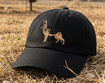 Embroidered German Shepherd Hat: Dog Show Stance, Gift For GSD Lovers, Owners, Trainers, Handlers