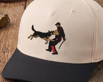 Agility IGP Hut für Hunde mit bestickter Mütze: Deutscher Schäferhund Beissende Jute Armstulpe