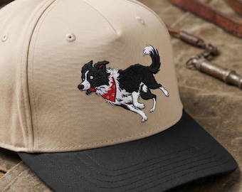 Bestickte Border Collie Kundgebungsmütze: Polyester Baumwollmütze für Trainer