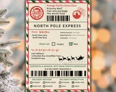 Santa Mail Sticker Label Template, Editable Canva Thermal Label Designs, North Pole Christmas Labels, Printable Digital Download
