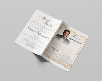 Pastoral Anniversary Program Template | Pastor's Anniversary | Printable & Editable Church Program Template | Customizable Instant Download