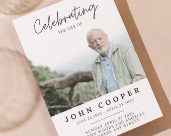 Funeral Program Template, Memorial Program, Editable Memorial Service Template, Celebration of Life, Printable Funeral Program Design
