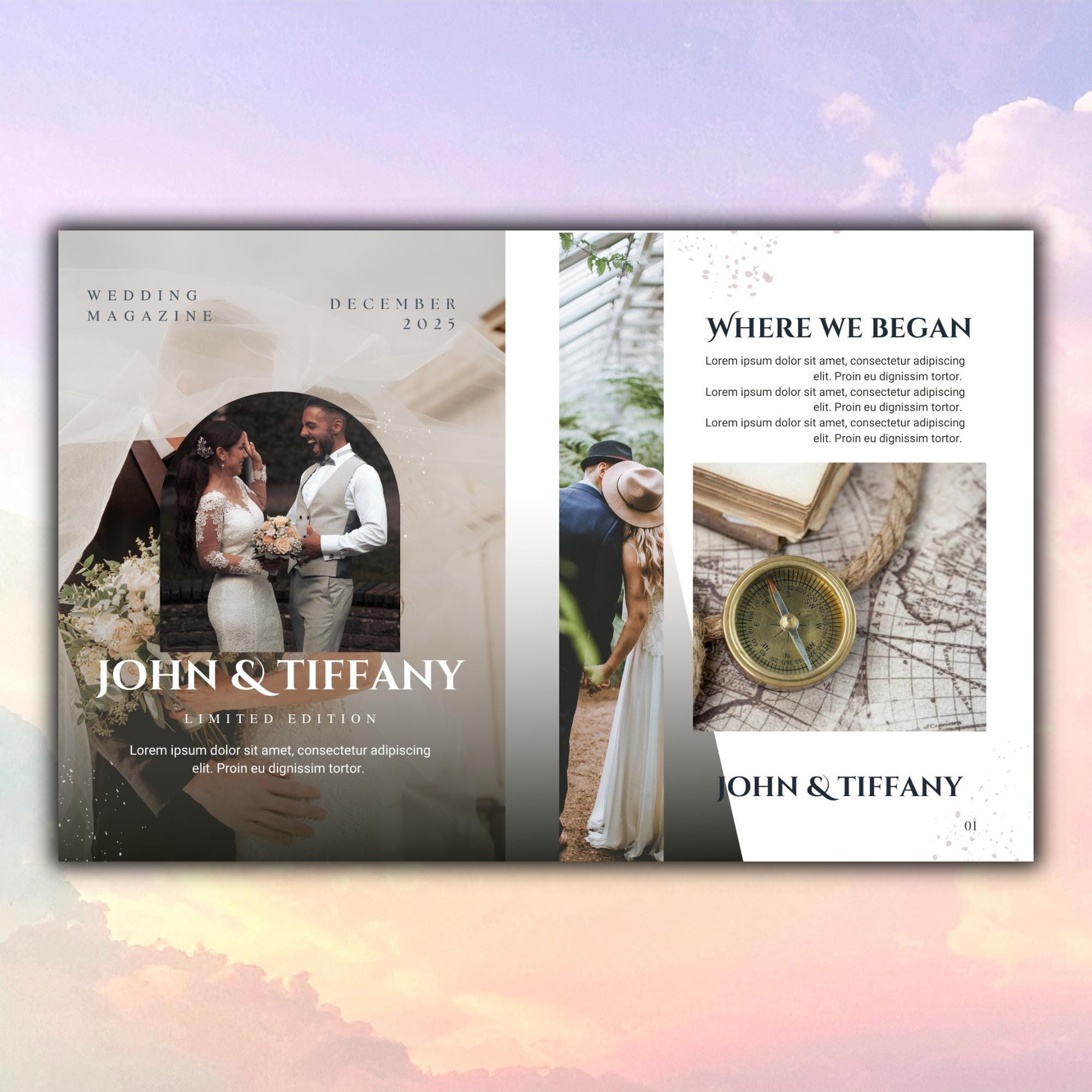 Wedding Magazine Template, Editable Wedding Programs, Wedding Booklet ...