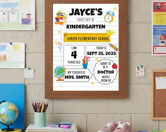 First Day of School Sign, Back to School Sign, Canva Back to School Template, Editable First Day of School Sign, Digital Back to School Sign