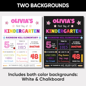 Editable First Day of School Sign: Chalkboard Canva Template (Digital Download)