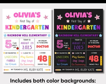 Letrero editable para el primer día de clases: Plantilla de pizarra de Canva (descarga digital)