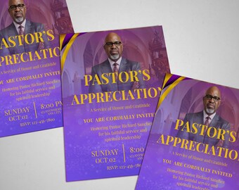 Pastor Appreciation Flyer Template | Editable Canva Design | Church Anniversary & Pastor Honor Service Flyer | Pastor Appreciation Template