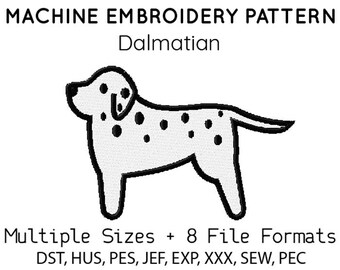 Dalmatian EMBROIDERY MACHINE FILES pattern design hus jef pes dst all formats dog puppy Instant Download digital applique cute