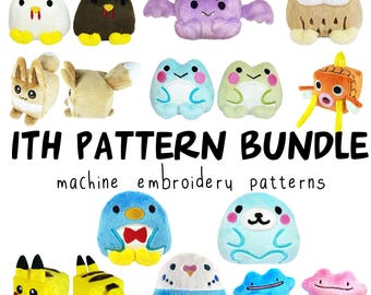 ITH Bundle In the hoop Plüschtier Stofftier Stickmaschine Schnittmuster pes dst huf jef Instant Download alle Formate