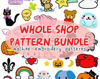 Maschinenstickmotive Bundle Muster mit Mustern pes dst huf jef alle Formate Instant Download design