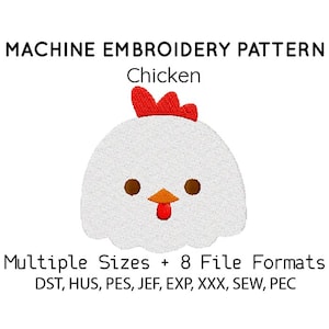 Chicken EMBROIDERY MACHINE FILES pattern design hus jef pes dst all formats bird chick farm spring Instant Download digital applique cute