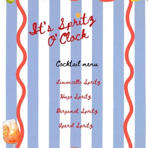 Carte de cocktails d'été italiens (modèle numérique)