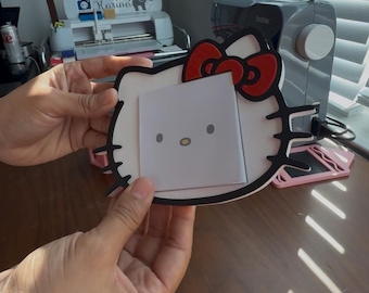 Kitty Note Holder 3D Printed with 2 Notepad!
