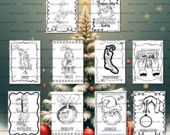 Grinch Christmas Coloring book (10 pages)