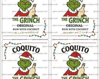 grinch coquito label 4x5
