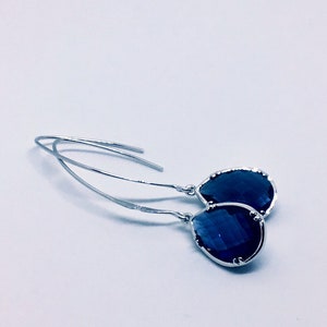 Sterling Silver Unique bridesmaid gifts, Long blue earrings dangle September birthstone earrings dangle earrings, blue drop earrings jewelry
