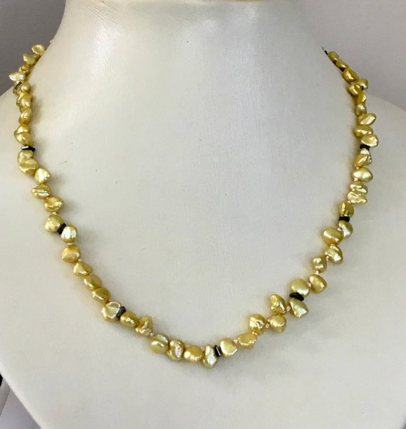 Pearl Jewelry Necklace Unique Yellow Pearls Necklace Bridal