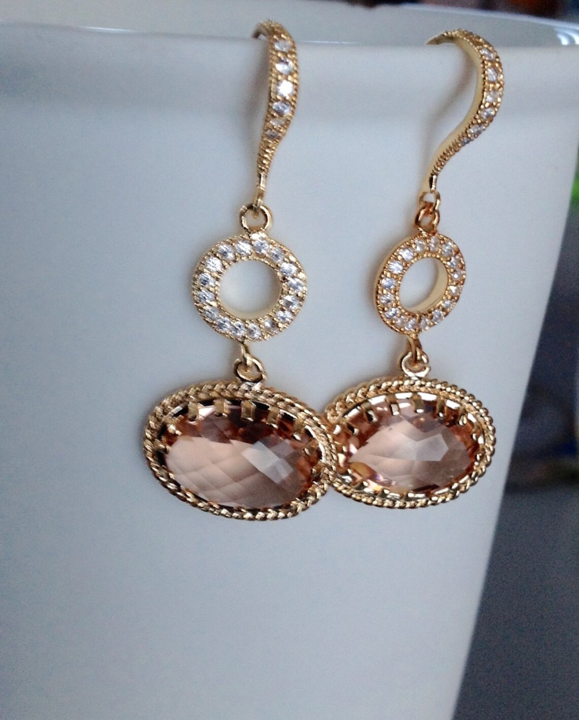 Blush Wedding Jewelry Wedding Earrings Blush Wedding Etsy