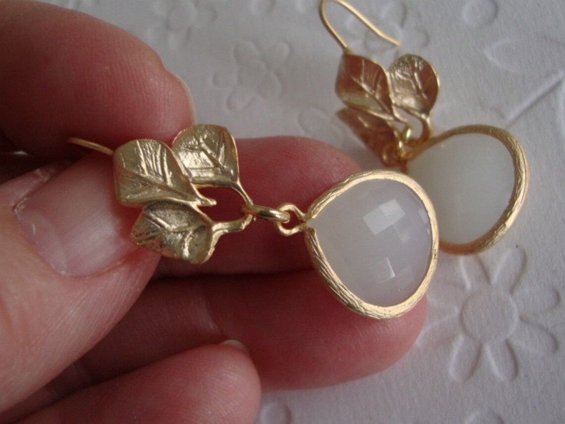 Amber Maple Leaf Dangle Earrings: Gold Autumn Jewelry