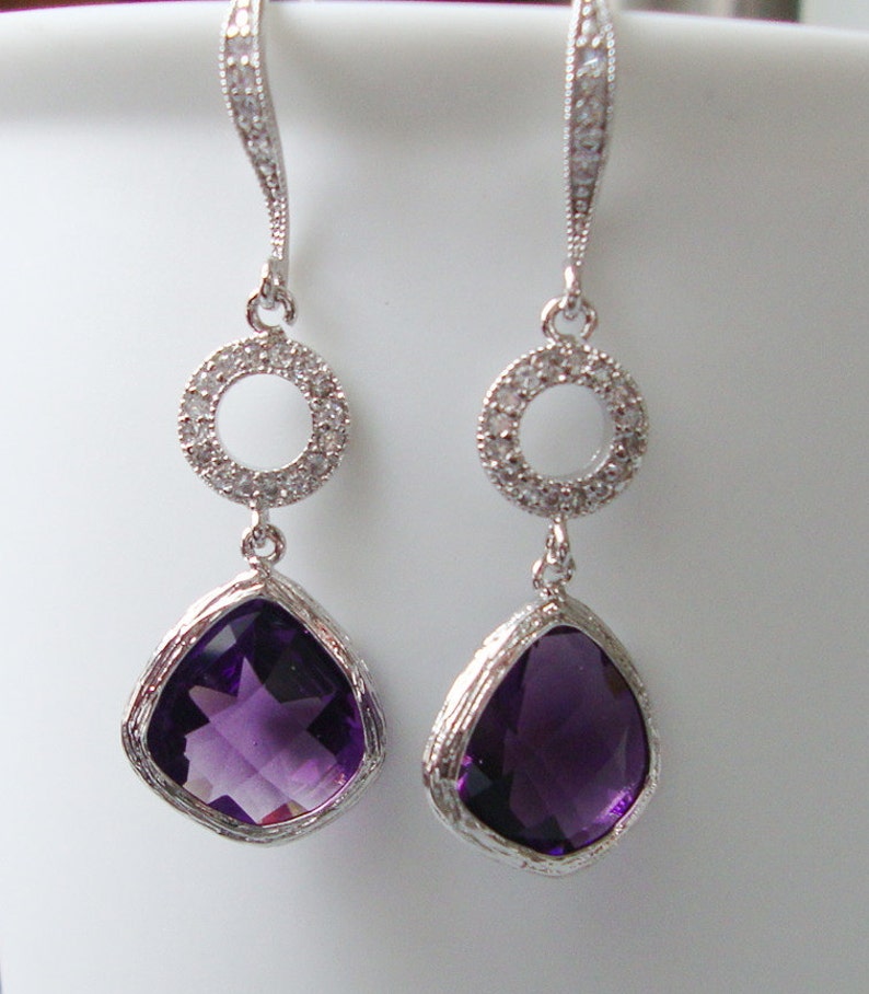 Purple Earrings for her Purple Jewelry amethyst earrings | Etsy