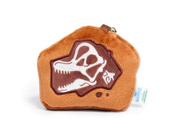 Dinosaur Fossil Bag Charm - Brachiosaurus Long Neck | Plush Skeleton Keychain