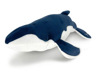 Reversible Glow in Dark Humpback Whale Skeleton Plushie | 15" AquaGlows Stuffed Animal