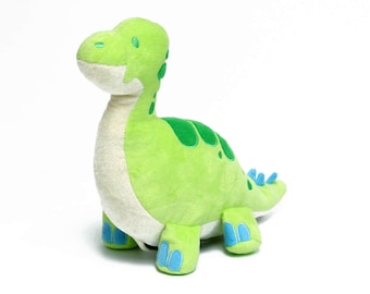 Reversible Glow in Dark Brachiosaurus Fossil Plushie | 12" DinoGlows Stuffed Dinosaur
