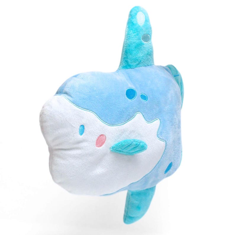 Reversible Glow in Dark Mola Sunfish Skeleton Plushie | 13.5" AquaGlows Stuffed Animal image 1