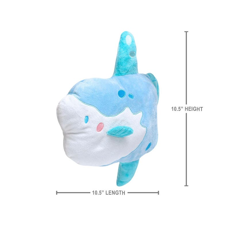 Reversible Glow in Dark Mola Sunfish Skeleton Plushie | 13.5" AquaGlows Stuffed Animal image 5