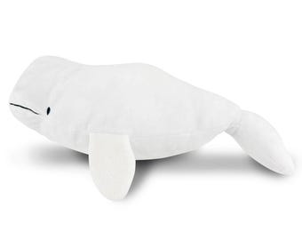 Reversible Glow in Dark Beluga Whale Skeleton Plushie | 12" AquaGlows Stuffed Animal
