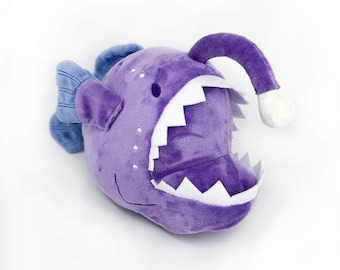 Reversible Glow in Dark Anglerfish Skeleton Plushie | 13.5" AquaGlows Stuffed Animal