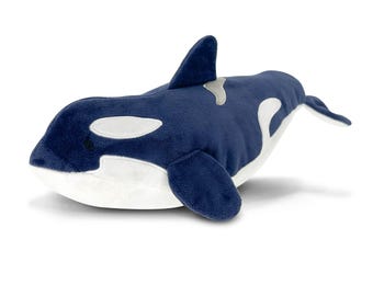 Reversible Glow in Dark Orca Killer Whale Skeleton Plushie | 12.5" AquaGlows Stuffed Animal